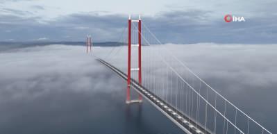 Sis altındaki 1915 &Ccedil;anakkale K&ouml;pr&uuml;s&uuml; havadan g&ouml;r&uuml;nt&uuml;lendi