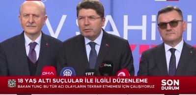Bakan Tun&ccedil;: &ldquo;Rojin kızımızın soruşturmasını sonuna kadar takip edeceğimizi ifade ettik&rdquo;