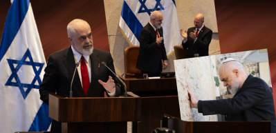 Edi Rama'dan İsrail Meclisi'nde skandal s&ouml;zler! Katili &ouml;vd&uuml;, Gazze i&ccedil;in skandal &ouml;neride bulundu