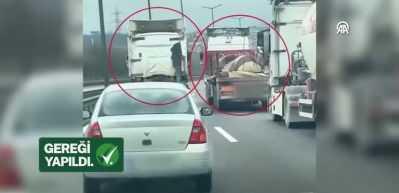 Bakan Yerlikaya paylaştı! Sol şeridi işgal eden tır s&uuml;r&uuml;c&uuml;s&uuml;ne ceza