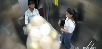 Asans&ouml;rde korku dolu anlar! Balonlar bomba gibi patladı