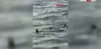 &Ccedil;atalca a&ccedil;ıklarında balık&ccedil;ıların ağına insansız hava aracı takıldı