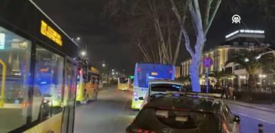 Fatih'te İETT otob&uuml;s&uuml;n&uuml;n &ccedil;arptığı kadın yaralandı.