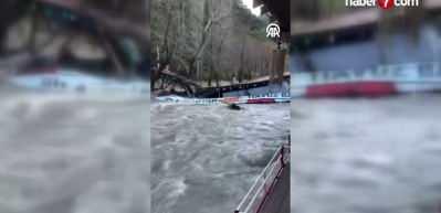 Alanya&rsquo;daki yoğun yağışların ardından Dim &Ccedil;ayı'nda bulunan işletme akıntıya kapılarak yıkıldı!