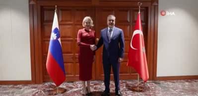 Bakan Fidan Slovenya Meclis Başkanı ile g&ouml;r&uuml;şt&uuml;