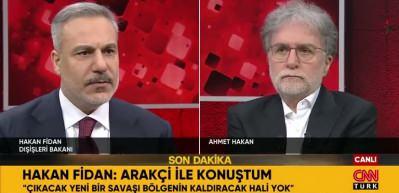 Hakan Fidan: Şu an ani bir savaş tehdidi yok