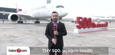 THY&rsquo;nin TK-Aile adlı u&ccedil;ağı g&ouml;ky&uuml;z&uuml;ne 500&rsquo;&uuml;nc&uuml; logoyu &ccedil;izdi