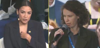 ABD Kongre &uuml;yesi Cortez'den İsrailli gazeteciye olay cevap: Soykırımın sebebi bu!