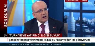 Bakan Mehmet Şimşek "T&uuml;rkiyeye yatırımcı ilgisi b&uuml;y&uuml;k" dedi