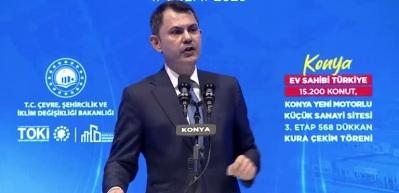 Bakan Murat Kurum, Konya'da 15 bin 200 konutun kura &ccedil;ekimi t&ouml;renine katıldı