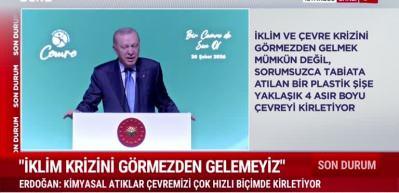 Cumhurbaşkanı Erdoğan: &Ccedil;evre bilinci aynı zamanda bir vatan bilincidir