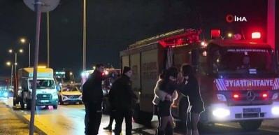 E-5'te feci kaza: Ara&ccedil; yan yola u&ccedil;tu, kadınlar birbirine girdi