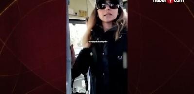 İstanbul'da savcı olduğunu s&ouml;yleyerek otob&uuml;ste baş&ouml;rt&uuml;l&uuml; yolcuyu tehdit eden kadın g&ouml;zaltına alındı