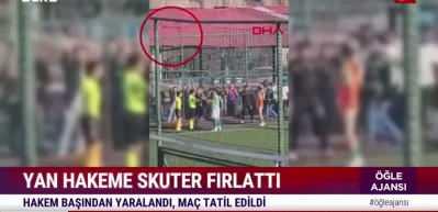 Malatya'da hakemin kafasına scooter attılar: Ma&ccedil; tatil edildi