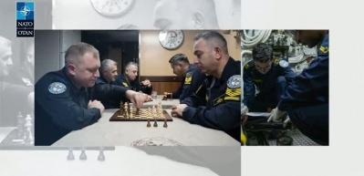 NATO'dan Akdeniz'deki harekat kapsamında komuta g&ouml;revini y&uuml;r&uuml;ten TCG Gaziantep fırkateynine ilişkin paylaşım