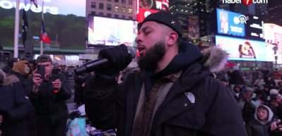 New York'un &uuml;nl&uuml; Times Meydanı'nda iftar programı d&uuml;zenlendi