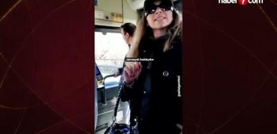 İETT otob&uuml;s&uuml;nde 'k&ouml;pek' kavgası: 'Polis benim emrimde' deyip tehditler yağdırdı! 