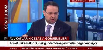 Adalet Bakanı G&uuml;rlek Avukatların cezaevi g&ouml;r&uuml;şmeleri hakkında konuştu