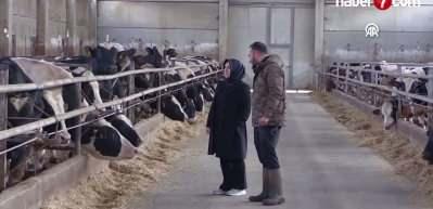 Ev hanımlığından dev &ccedil;iftlik sahipliğine: 900 b&uuml;y&uuml;kbaşla &uuml;retim yapıyor