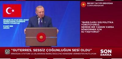 Cumhurbaşkanı Erdoğan: İran merkezli şiddet sarmalının b&uuml;y&uuml;memesi i&ccedil;in yoğun diplomasi y&uuml;r&uuml;t&uuml;yoruz