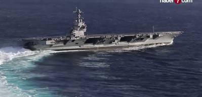 ABD&rsquo;nin en b&uuml;y&uuml;k u&ccedil;ak gemisi yangın sonrası Girit&rsquo;e gidiyor