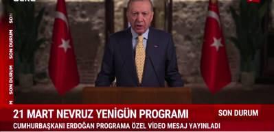 Cumhurbaşkanı Recep Tayyip Erdoğan'dan 21 Mart Nevruz mesajı paylaştı