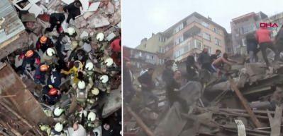 İstanbul Fatih'te bina &ccedil;&ouml;kt&uuml;! Enkazdan 8 kişi sağ &ccedil;ıkarıldı
