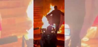 Katy Perry'nin klip &ccedil;ekiminde korkutan kaza: Alevler i&ccedil;inde kaldı!