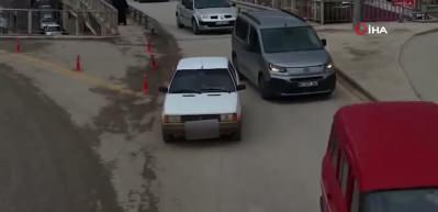 Trafik denetiminden ka&ccedil;mak isteyen şahıs drone kamerasına yakalandı
