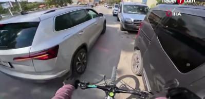 Bisikletli genci sıkıştıran s&uuml;r&uuml;c&uuml;ye 180 bin lira ceza kesildi