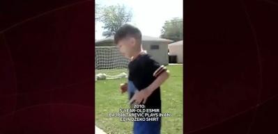 Bosna Hersek'in D&uuml;nya Kupasına katılmasını sağlayan gol&uuml; atan oyuncunun &ccedil;ocukluk g&ouml;r&uuml;nt&uuml;leri şaşırttı...