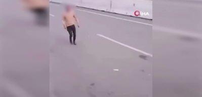 Kazaya sinirlenen tırcı meslektaşına demir sopayla saldırdı