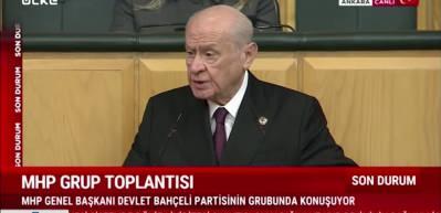 MHP lideri Devlet Bah&ccedil;eli "İsrail d&uuml;nya i&ccedil;in b&uuml;y&uuml;k tehdittir" dedi