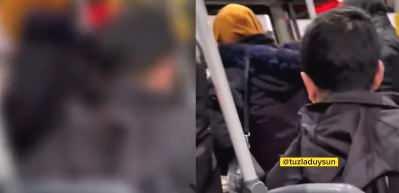 Tuzla'da otob&uuml;ste baş&ouml;rt&uuml;s&uuml; d&uuml;şmanlığı: Sen kafandaki t&uuml;lbenti bir &ccedil;ıkart