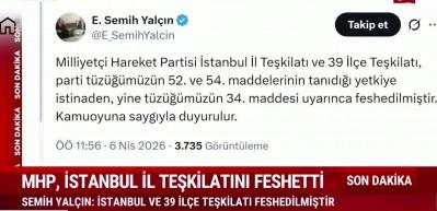 MHP İstanbul il teşkilatını feshetti