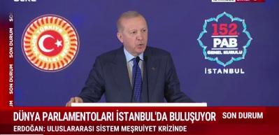 Cumhurbaşkanı Erdoğan: Barışın ve huzurun &ouml;n&uuml;ndeki en b&uuml;y&uuml;k engel İsrail h&uuml;k&uuml;metidir