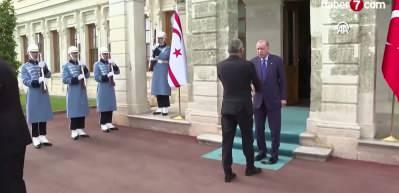 Cumhurbaşkanı Erdoğan, KKTC Cumhurbaşkanı Erh&uuml;rman ile g&ouml;r&uuml;şt&uuml;