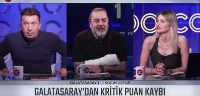 Galatasaray ma&ccedil;ı sonrası canlı yayında b&uuml;y&uuml;k kavga! &Uuml;nl&uuml; yorumcular birbirine girdi