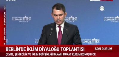 Bakan Murat Kurum Petersberg İklim Diyaloğu toplantısının a&ccedil;ılış konuşmasını yaptı