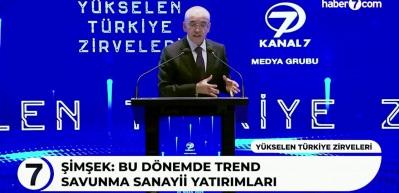 Bakan Şimşek'ten Kanal 7 Medya Grubu 'Y&uuml;kselen T&uuml;rkiye Zirveleri'nde yapay zeka &ccedil;ağına vurgu!