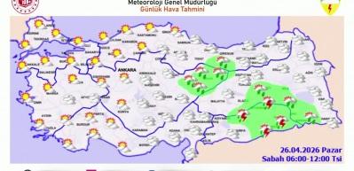 Meteoroloji Genel M&uuml;d&uuml;rl&uuml;ğ&uuml; yurt genelinde hava tahmininde bulundu 6 ili de sarı kodla uyardı