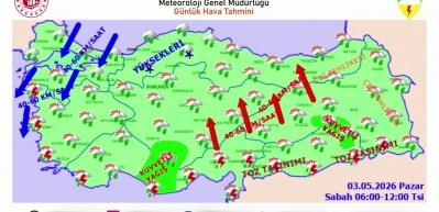 İ&ccedil;işleri Bakanlığı kar, sağanak, fırtına konusunda bir&ccedil;ok ili uyardı