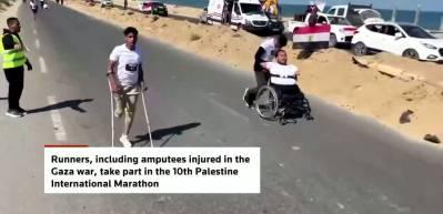  En acı maraon! 10. Filistin Uluslararası Maratonu'nda y&uuml;rekleri kor gibi yakan anlar