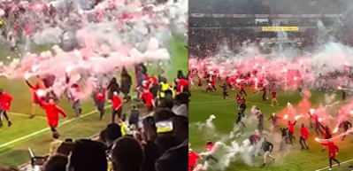 &Ccedil;ekya'da tarihi derbi eşi benzeri g&ouml;r&uuml;lmemiş olayla yarıda kaldı