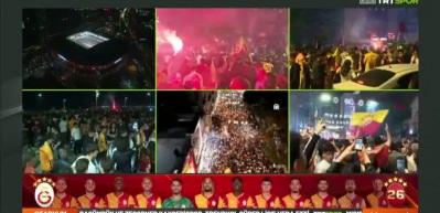 Galatasaraylı taraftarlar 26. şampiyonluğunu kutluyor