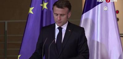 Macron: "T&uuml;m taraflar, gecikme ve koşul olmaksızın (H&uuml;rm&uuml;z) Boğazındaki ablukayı kaldırmalıdır"