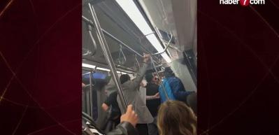 Şampiyonluk kutlaması sırasında metroda taraftarlar ve yolcular arasında kavga &ccedil;ıktı!