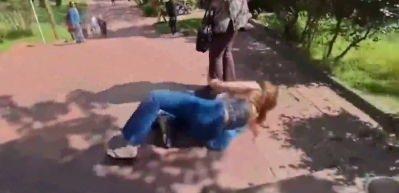 Acı i&ccedil;inde bağırdı! Ma&ccedil;ka Parkı'nda y&uuml;r&uuml;y&uuml;ş yapan Sevda Demirel'in ayağı kırıldı