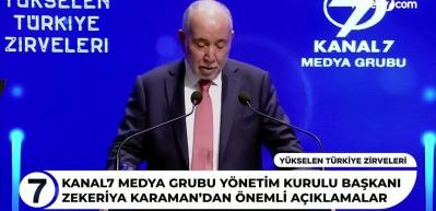 Kanal 7 Y&ouml;netim Kurulu Başkanı Zekeriya Karaman'dan &ouml;nemli a&ccedil;ıklamalar
