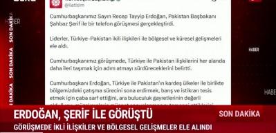 Erdoğan, Pakistan Başbakanı Şahbaz Şerif ile telefonda g&ouml;r&uuml;şt&uuml;